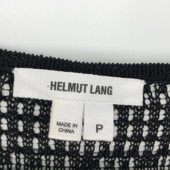 Helmut Lang Black + White knit mixed print linen  blend bodycon mini dress SP - Picture 5 of 16
